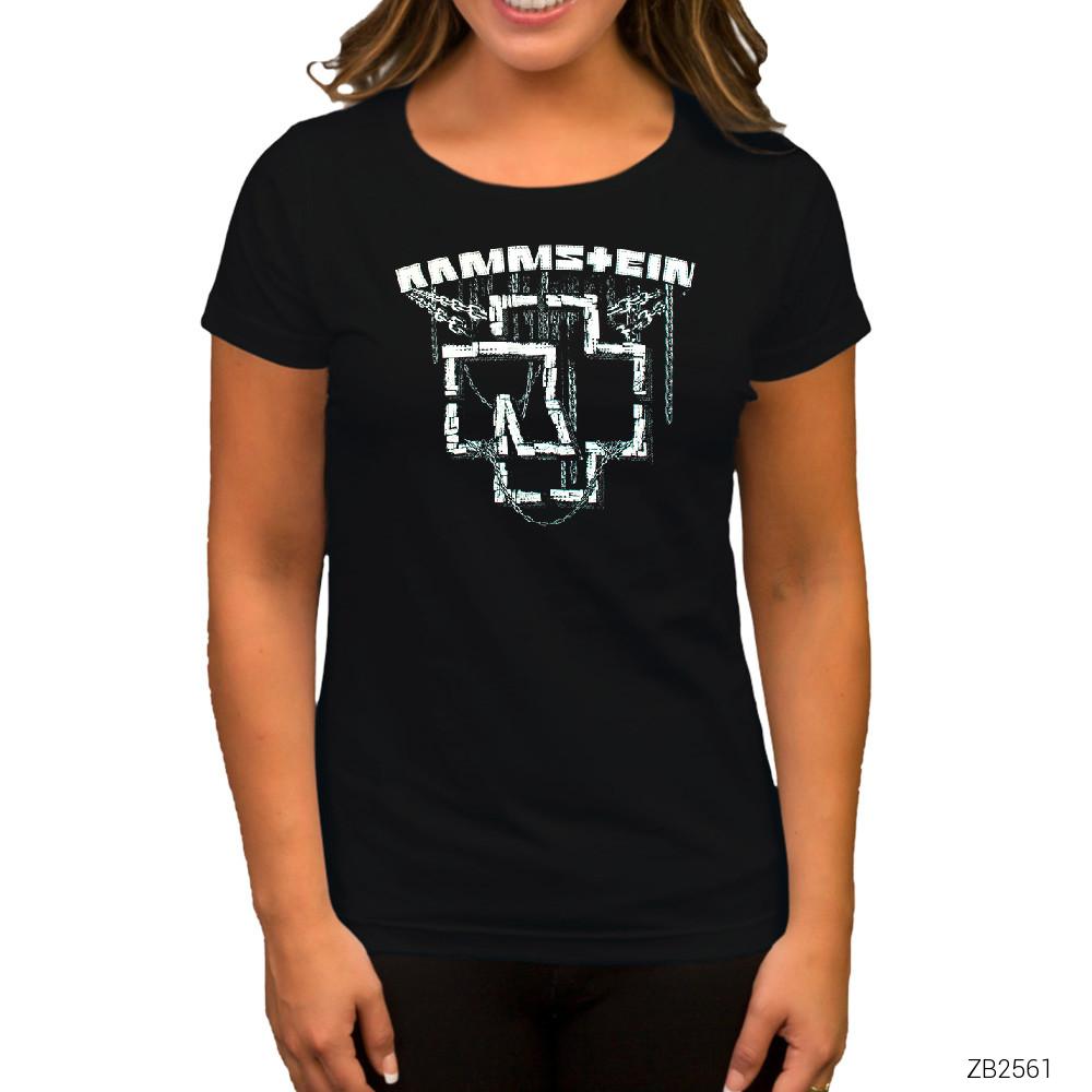 Rammstein Chain Logo Siyah Kadın Tişört