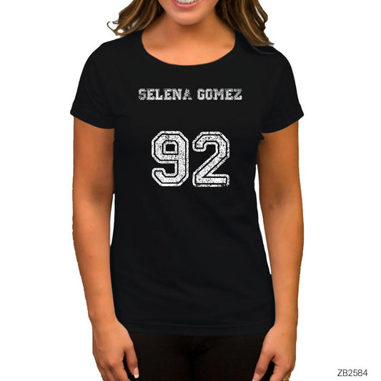 Selena Gomez Siyah Kadın Tişört