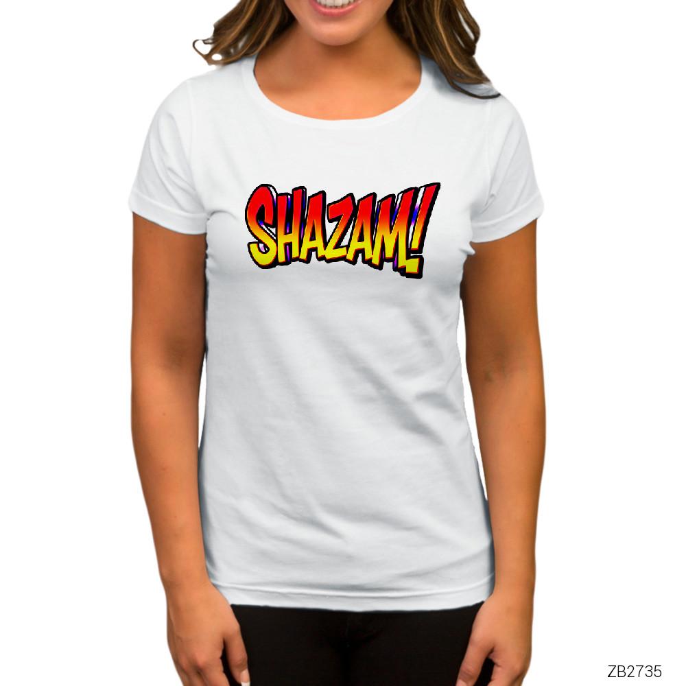 Shazam Logo 2 Beyaz Kadın Tişört