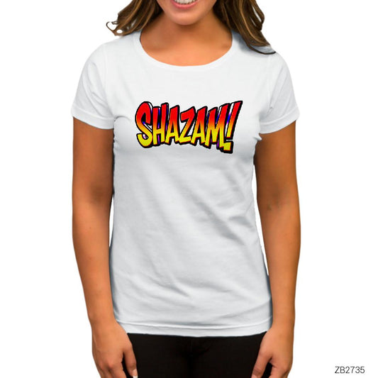 Shazam Logo 2 Beyaz Kadın Tişört