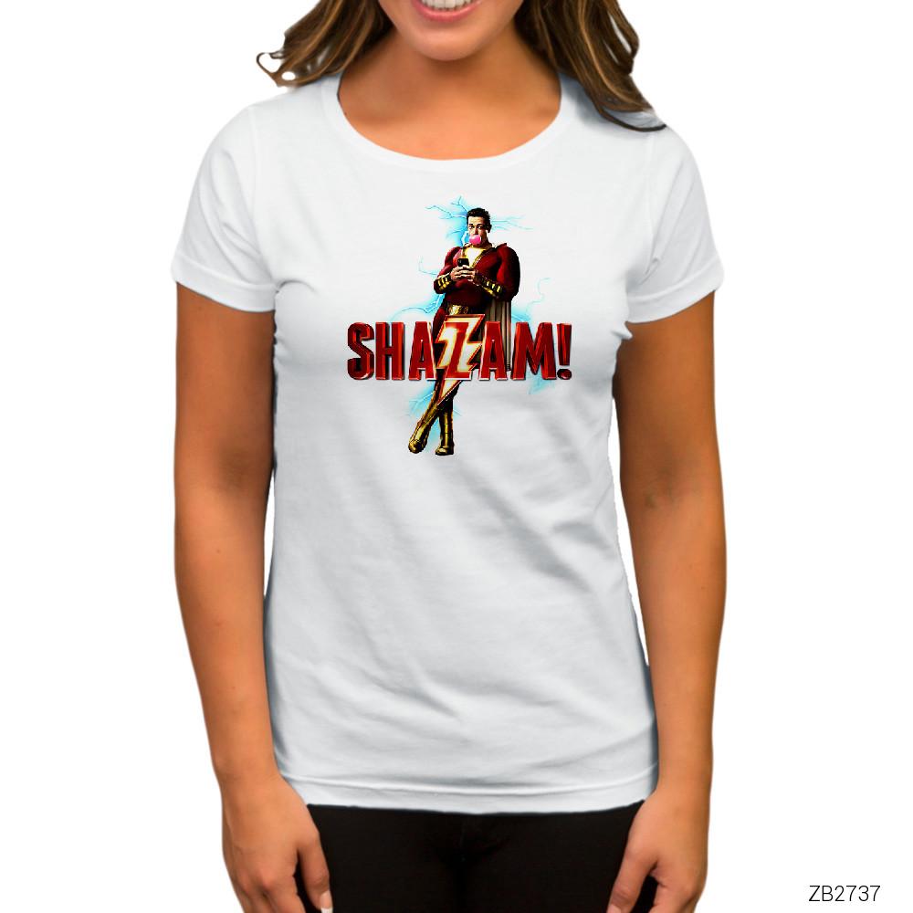 Shazam Man Beyaz Kadın Tişört