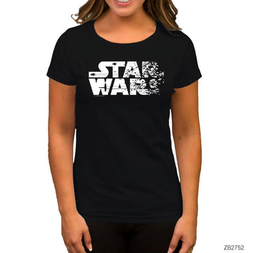 Star Wars Logo 2 Siyah Kadın Tişört