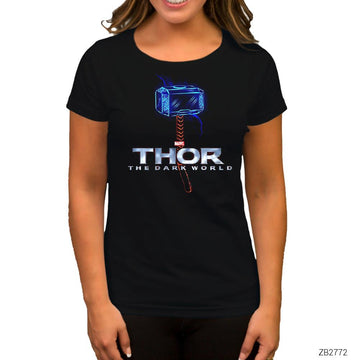 Thor Mjolnir 2 Siyah Kadın Tişört