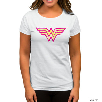 Wonder Woman Logo Beyaz Kadın Tişört