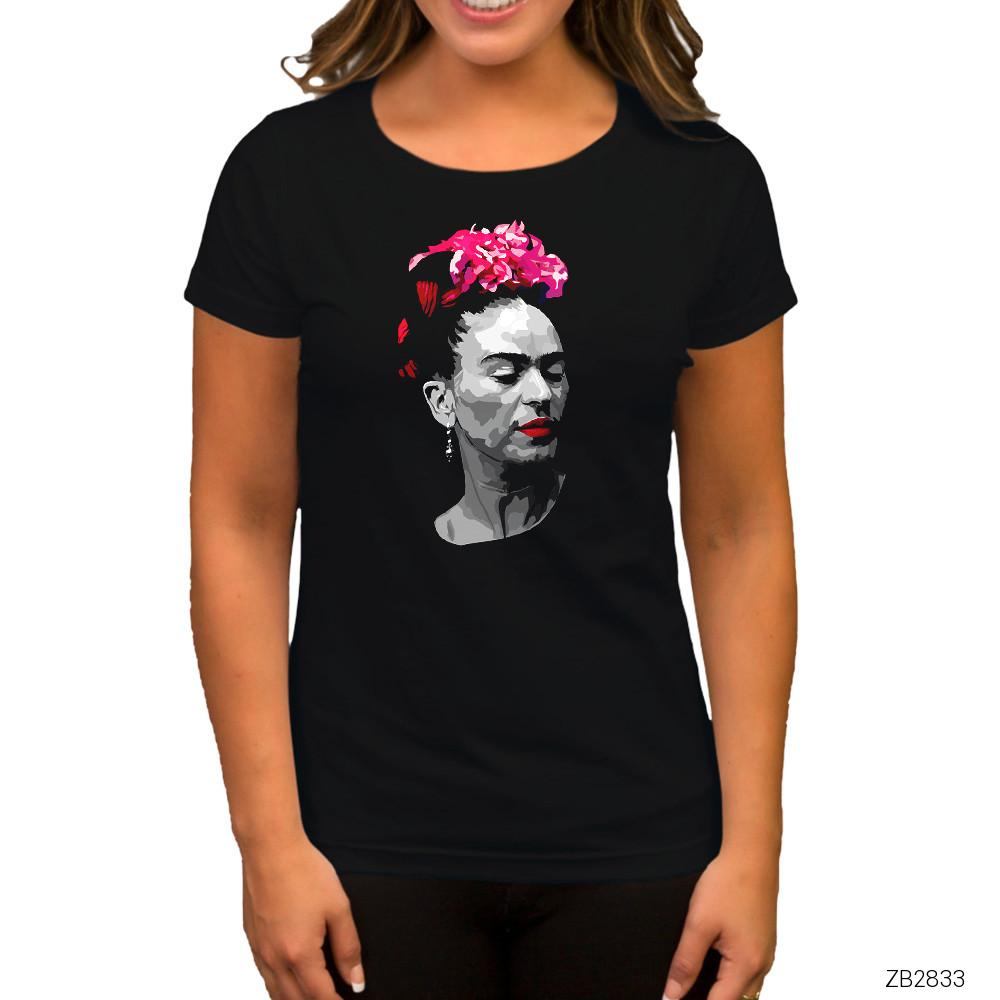 Frida Kahlo Portre 6 Siyah Kadın Tişört