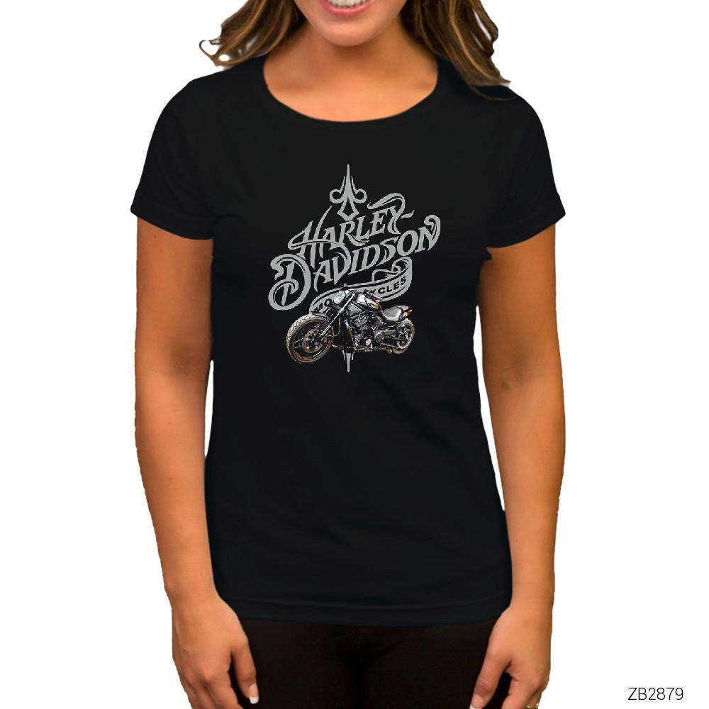 Harley Davidson Night Siyah Kadın Tişört