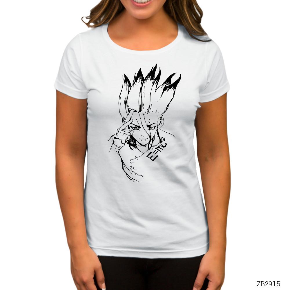 Dr. Stone Emc2 Beyaz Kadın Tişört