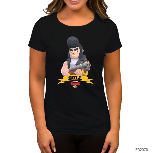 Brawl Stars Bull Siyah Kadın Tişört