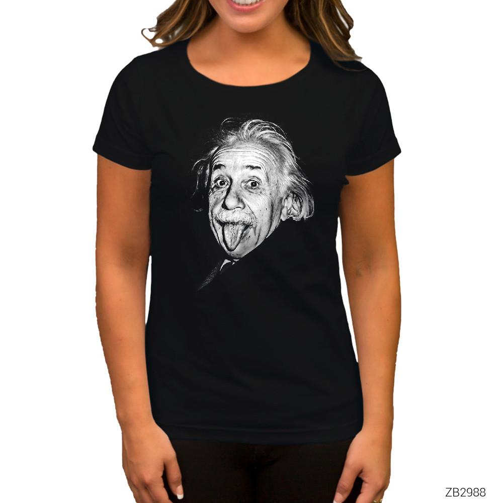 Einstein Siyah Kadın Tişört