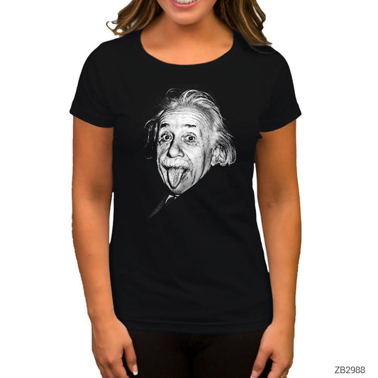 Einstein Siyah Kadın Tişört