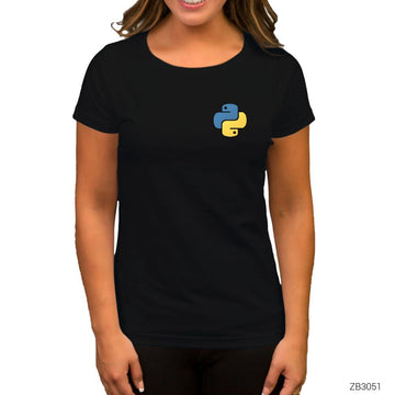 Python Yazılımcı Siyah Kadın Tişört