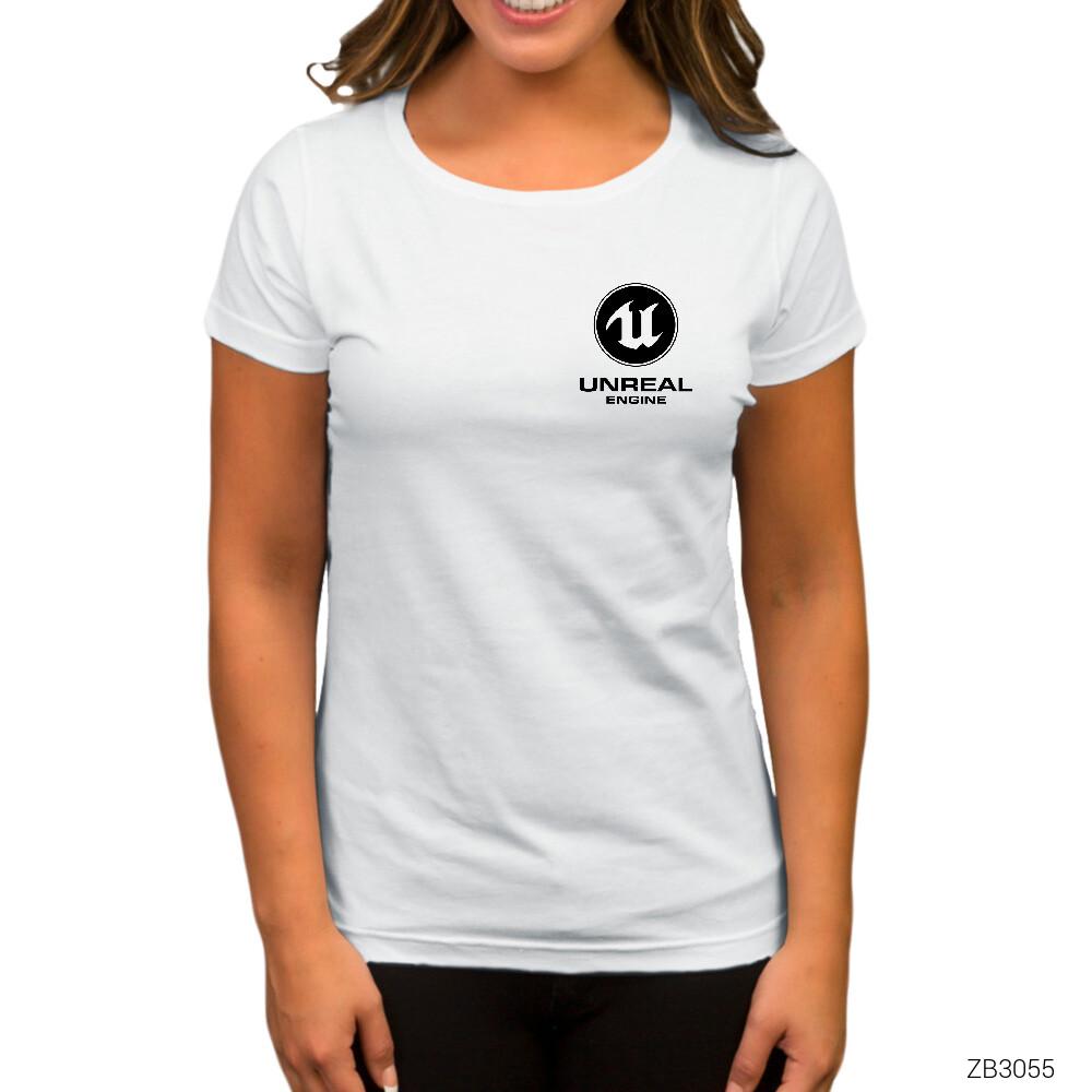 Unreal Engine Logo Beyaz Kadın Tişört