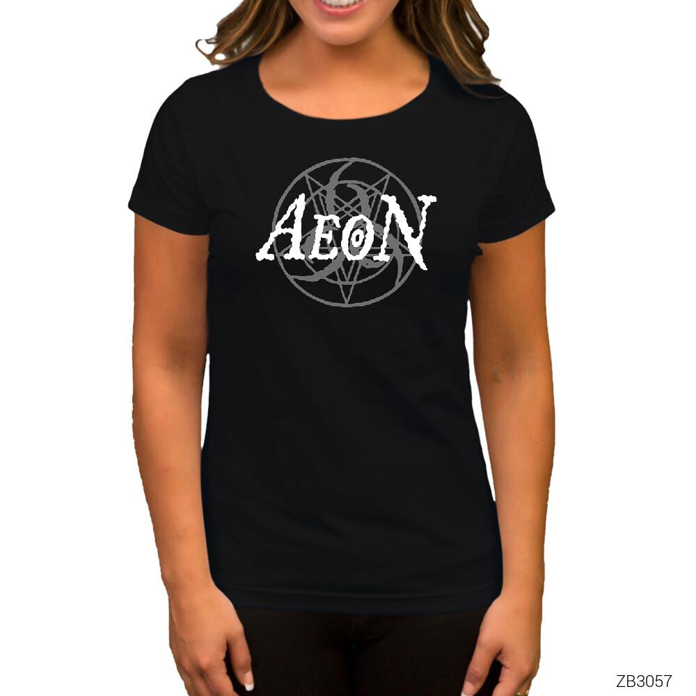 Aeon Logo Siyah Kadın Tişört