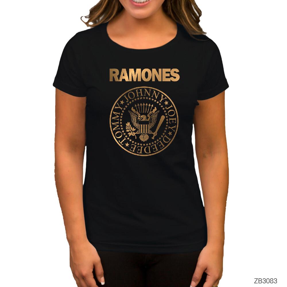 Ramones Gold Edition Siyah Kadın Tişört