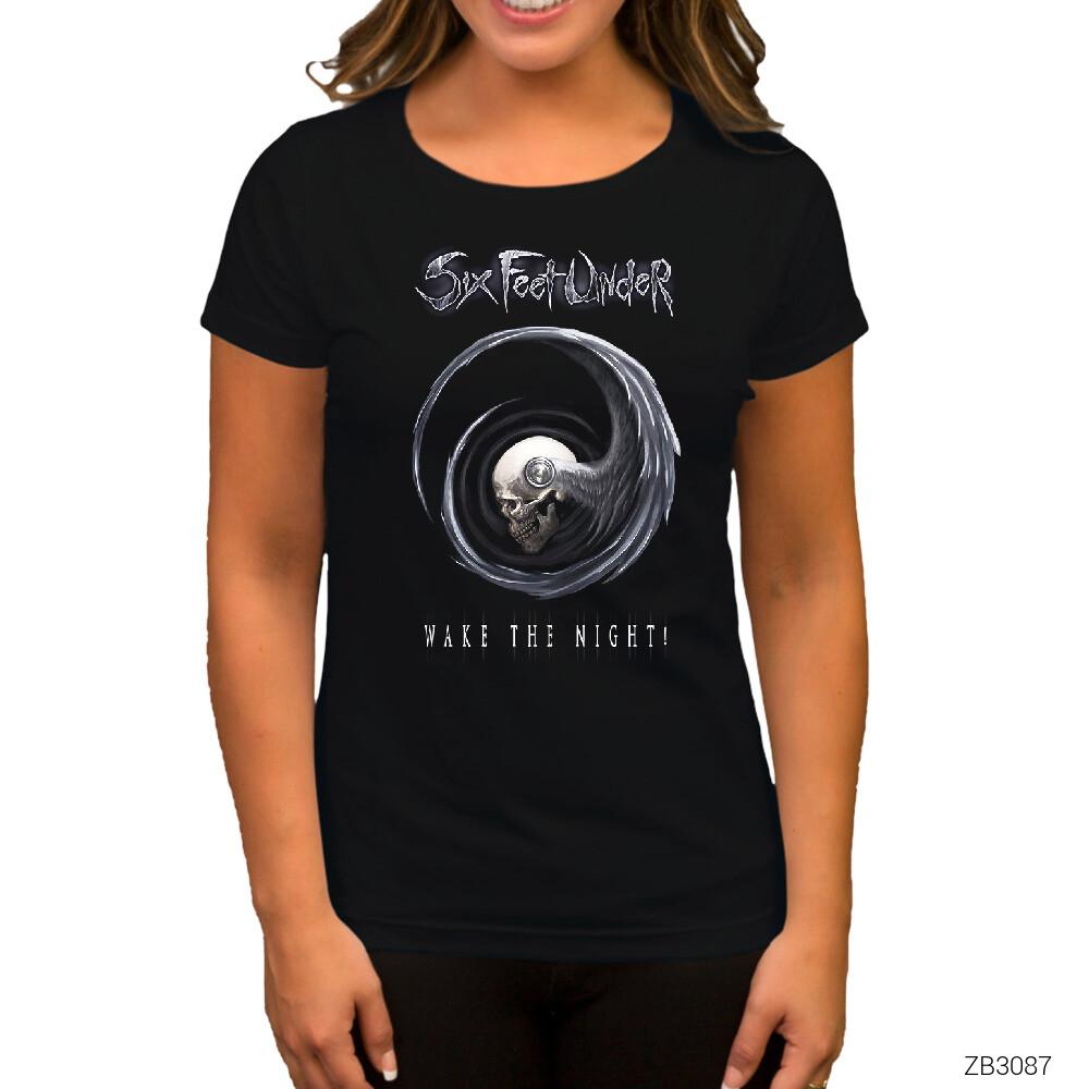 Six Feet Under Wake The Night Siyah Kadın Tişört