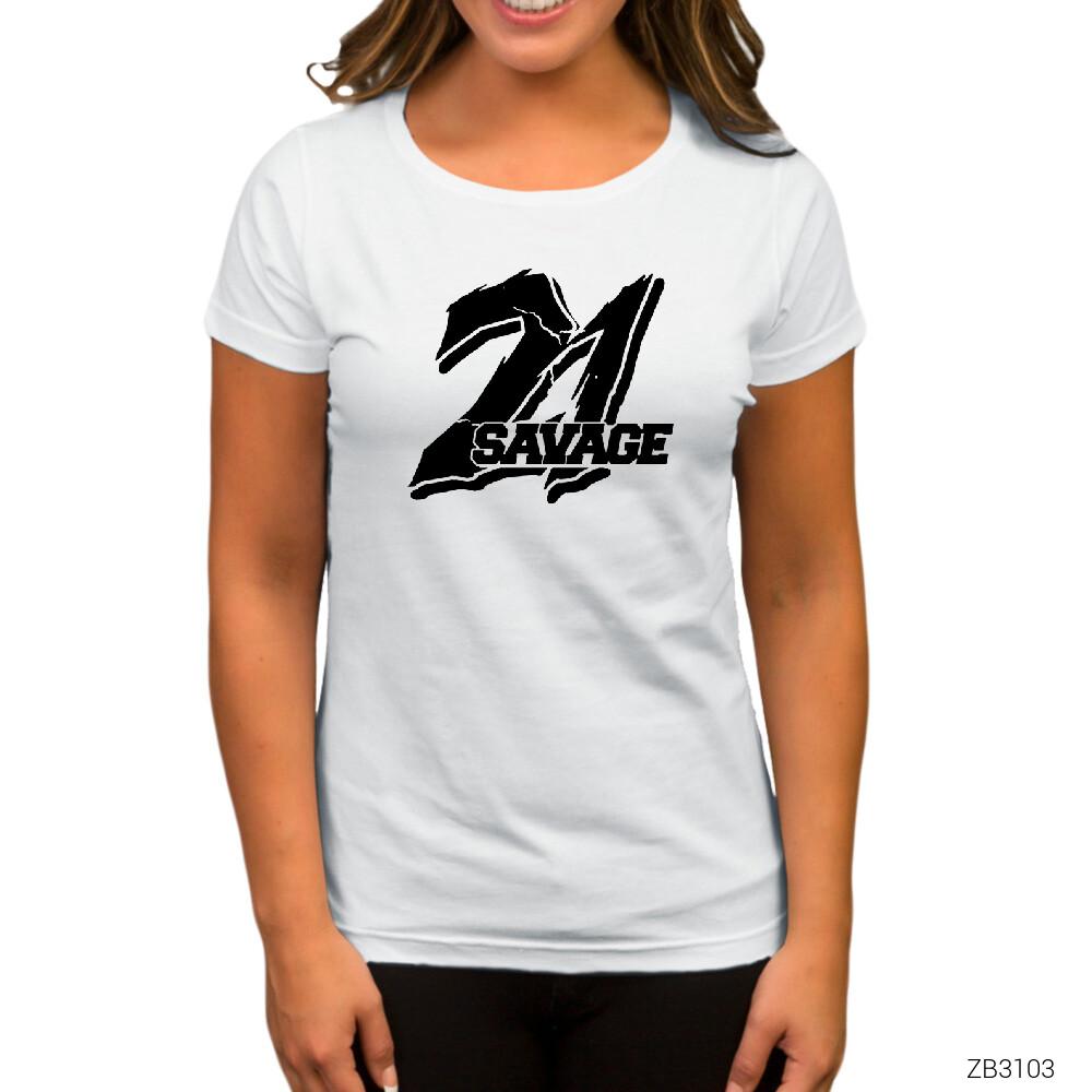 21 Savage Beyaz Kadın Tişört