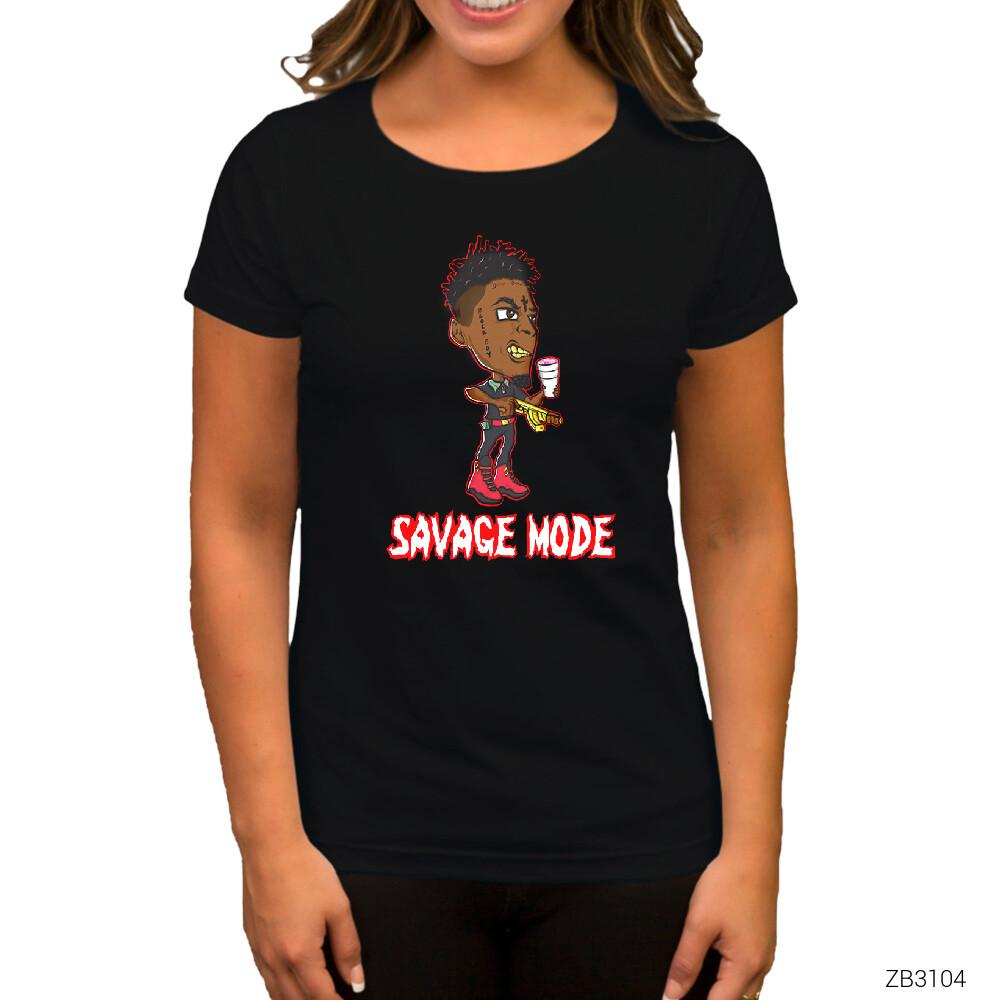 21 Savage Mode Siyah Kadın Tişört