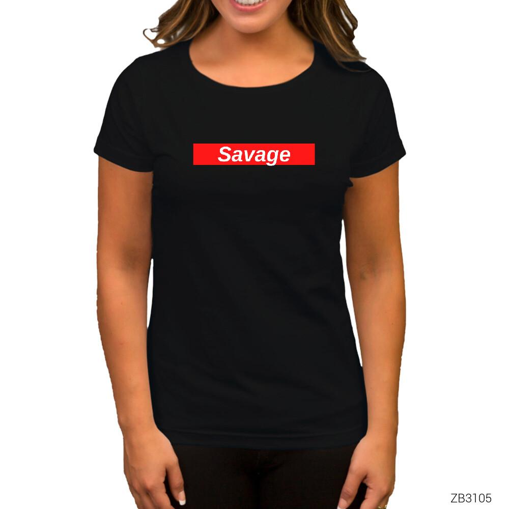 21 Savage Red Siyah Kadın Tişört