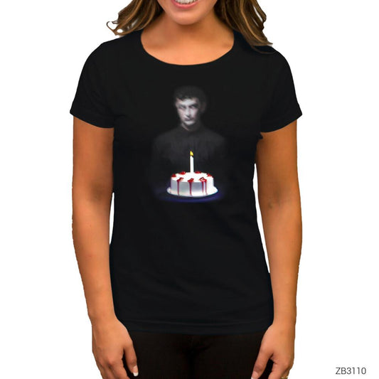 Jakuzi Hata Payı Siyah Kadın Tişört