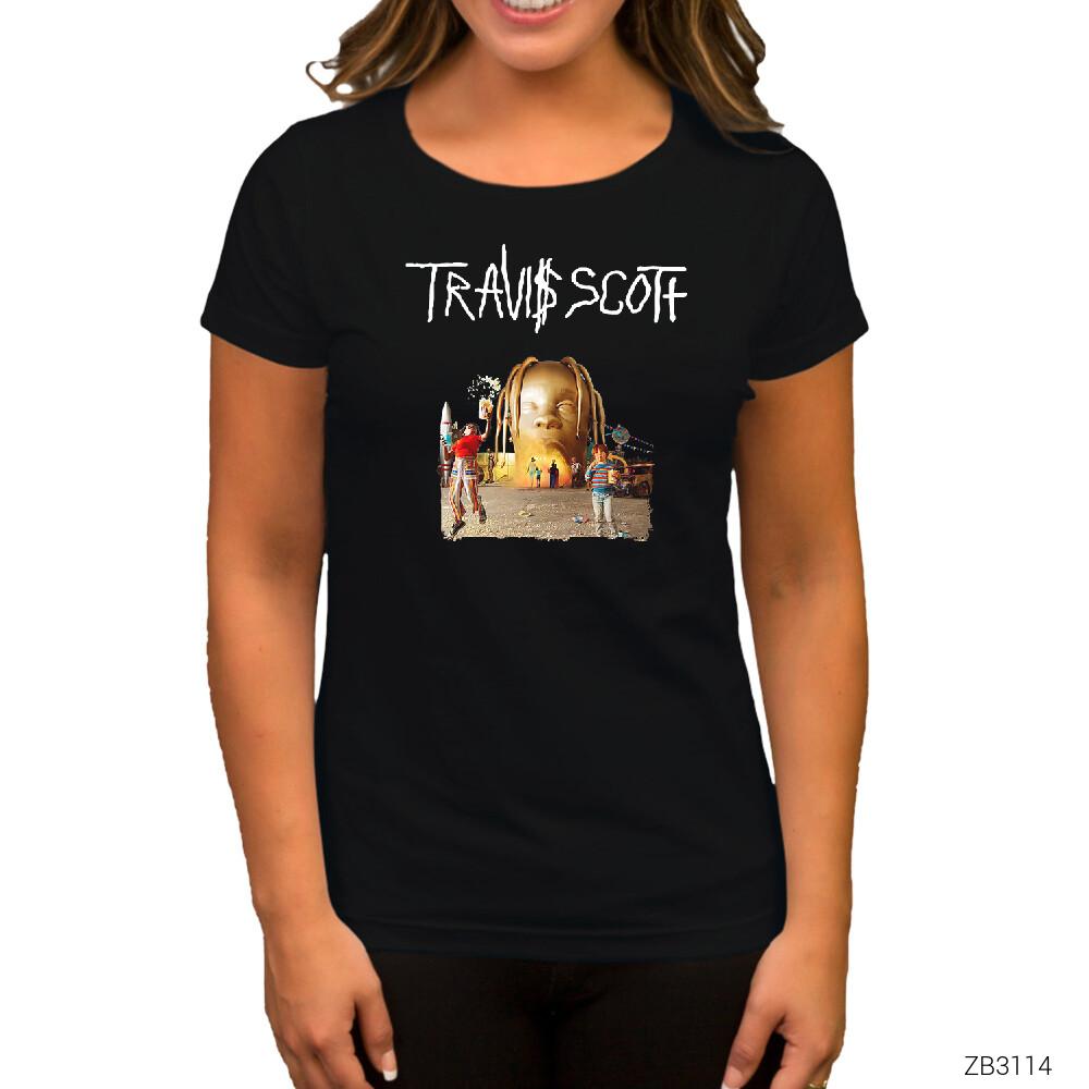 Travis Scott Siyah Kadın Tişört