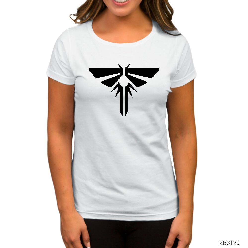 The Last Of Us Logo Beyaz Kadın Tişört