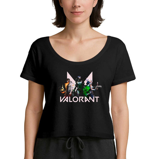 Valorant Team 1 Siyah Kadın Tişört