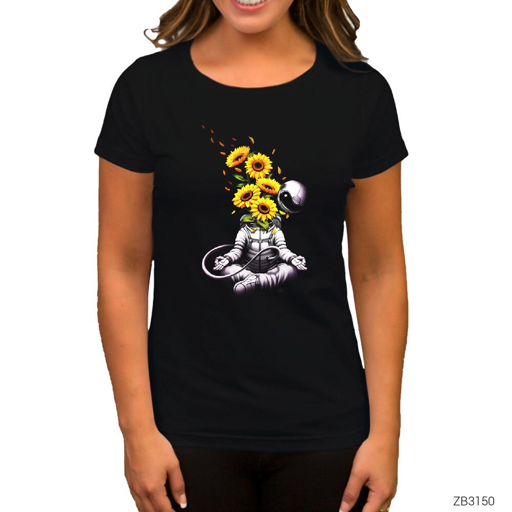 Astranot Meditasyon Siyah Kadın Tişört