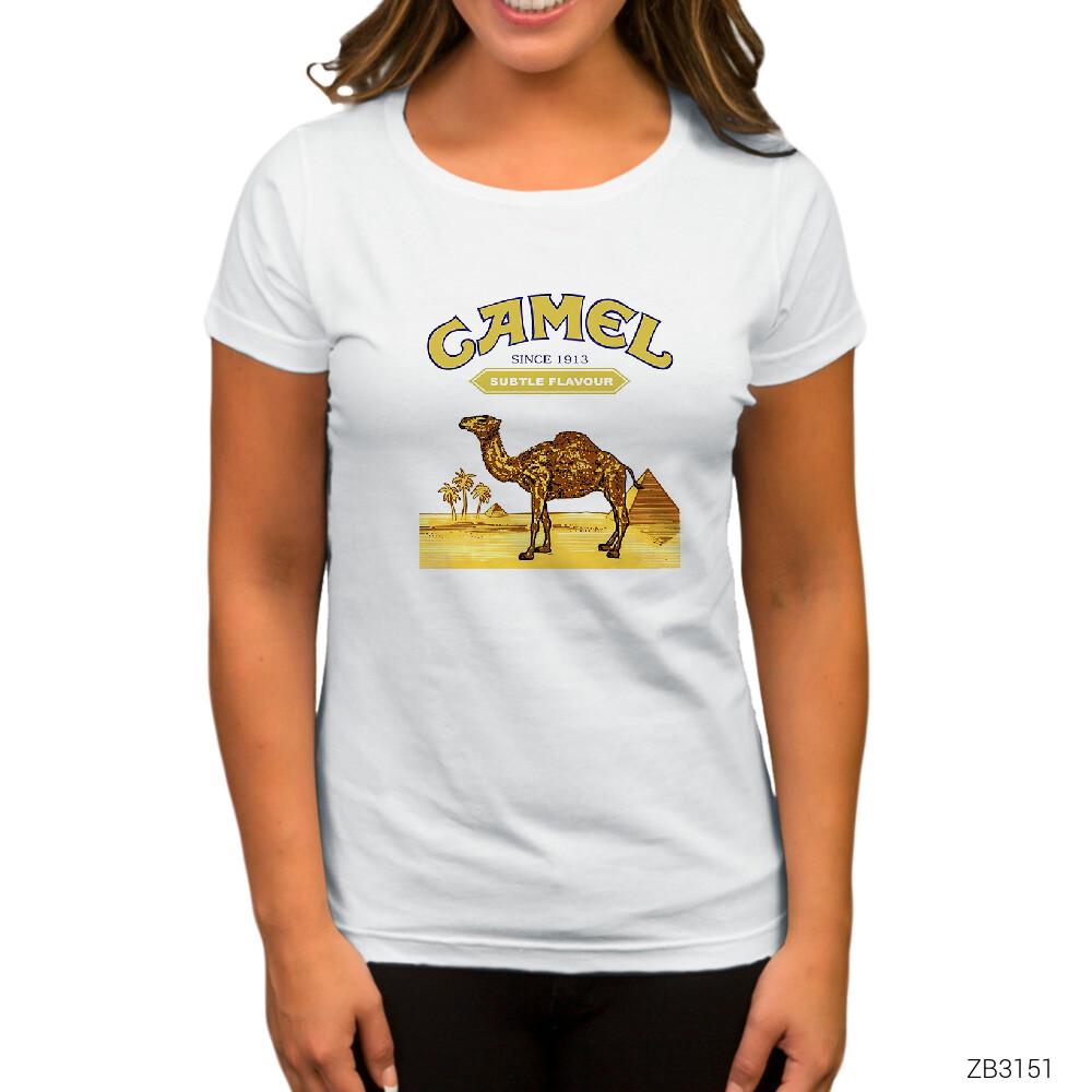 Camel Beyaz Kadın Tişört