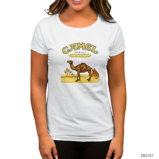 Camel Beyaz Kadın Tişört