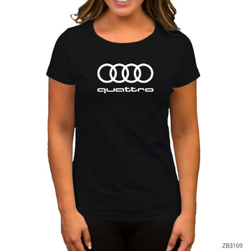 Audi Quattro Siyah Kadın Tişört