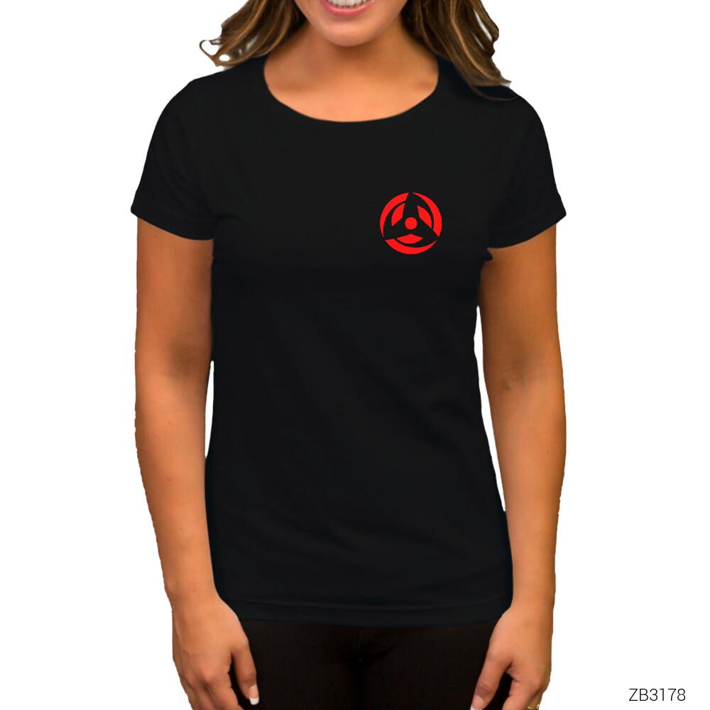 Naruto Cep Logo Siyah Kadın Tişört