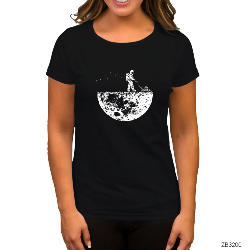 Moon Life Siyah Kadın Tişört