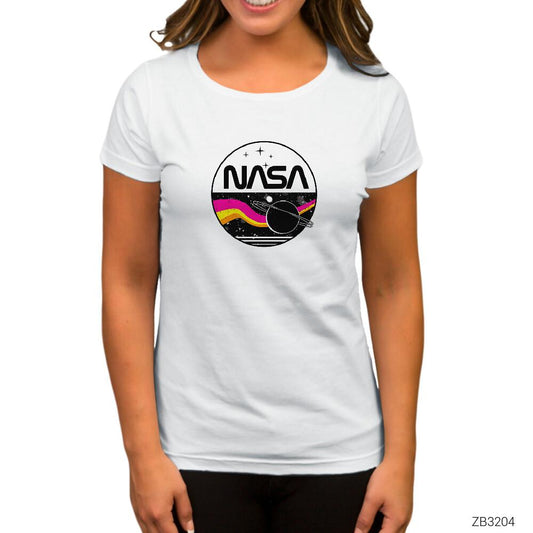 Nasa Retro Beyaz Kadın Tişört