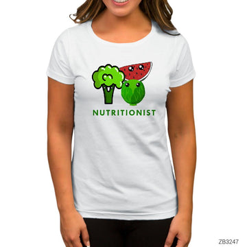 Diyetisyen Nutritionist Beyaz Kadın Tişört