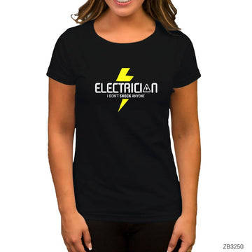 Elektrikçi Siyah Kadın Tişört