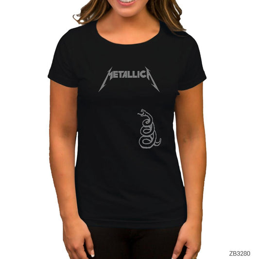 Metallica Snake Siyah Kadın Tişört