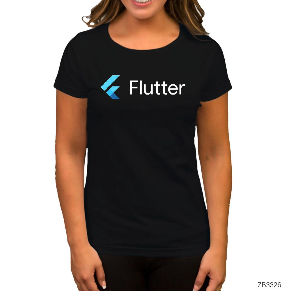 Flutter Siyah Kadın Tişört