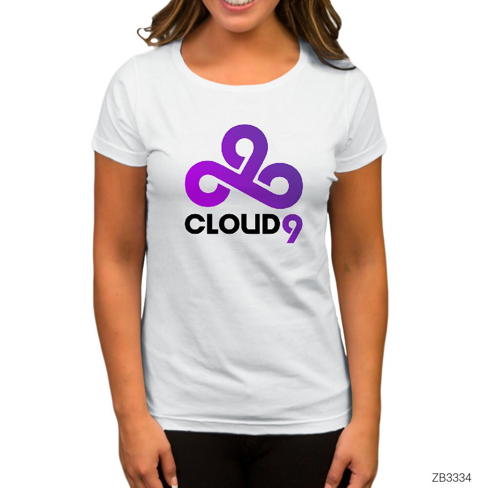 Cloud9 Purple Beyaz Kadın Tişört