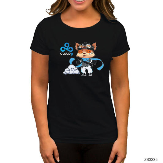 Cloud9 Teemo Siyah Kadın Tişört