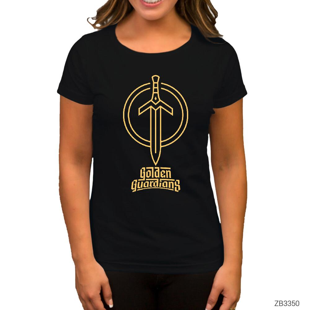 Golden Guardians Siyah Kadın Tişört