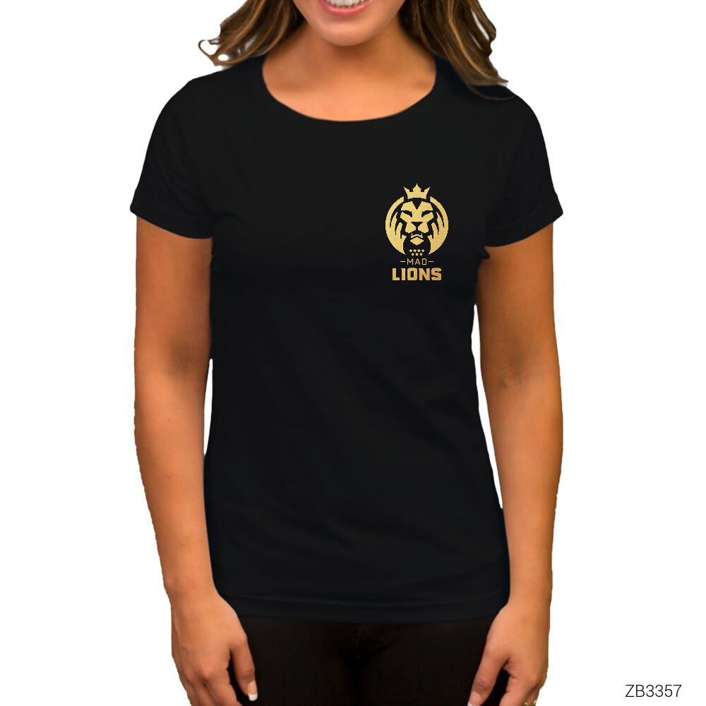 Mad Lions Siyah Kadın Tişört