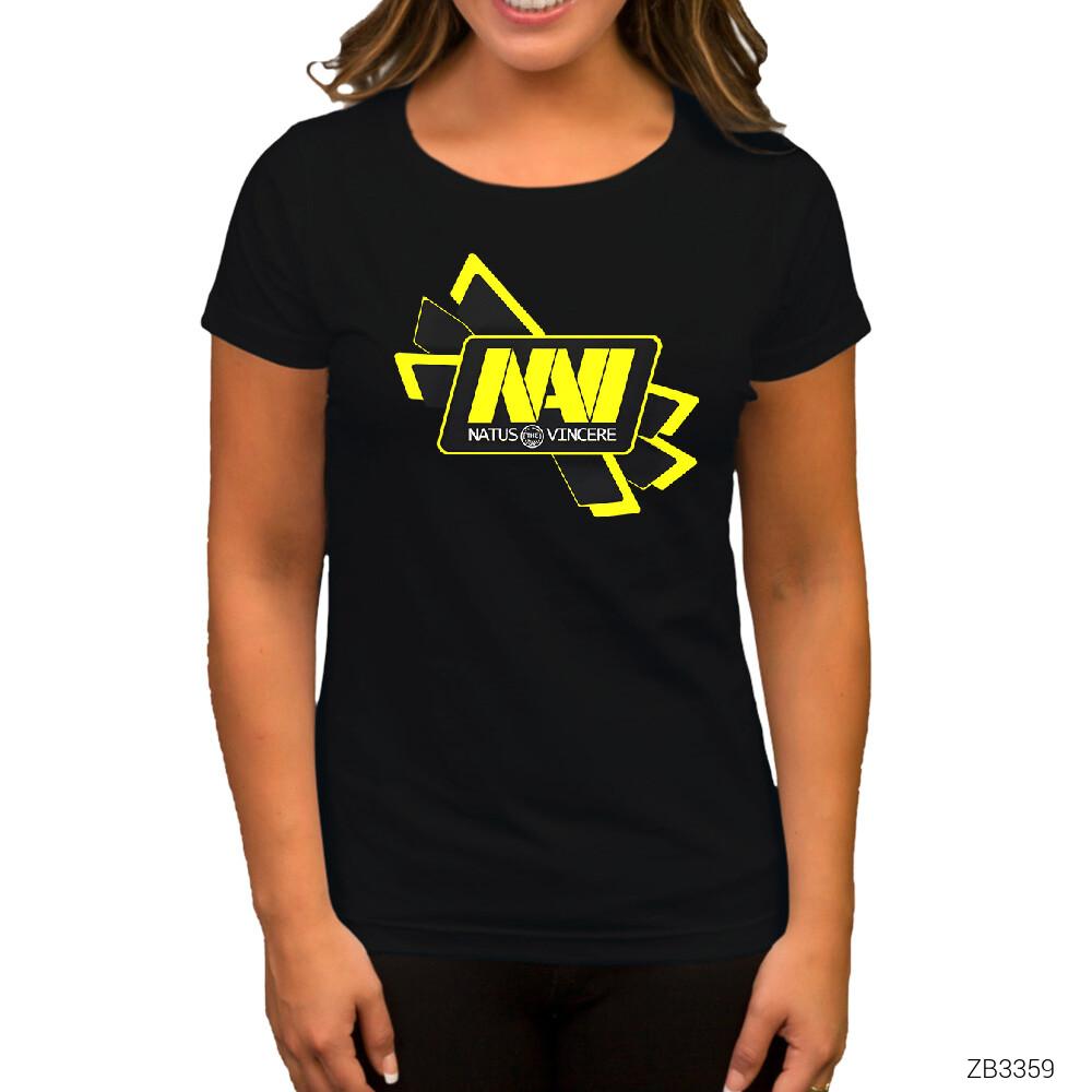Natus Vincere Cross Line Siyah Kadın Tişört
