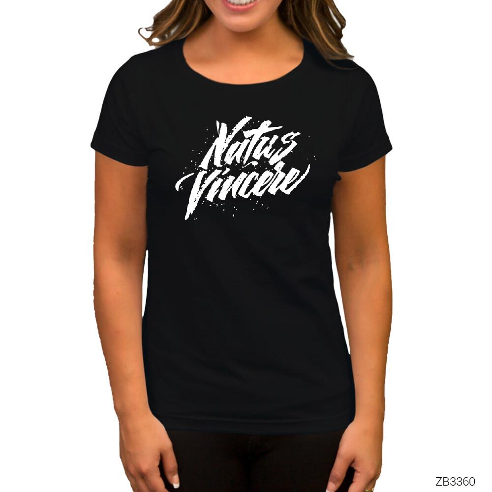 Natus Vincere Hand Writing Siyah Kadın Tişört