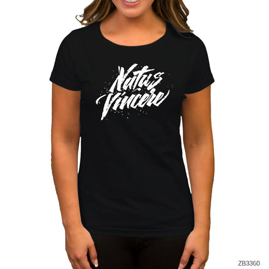 Natus Vincere Hand Writing Siyah Kadın Tişört