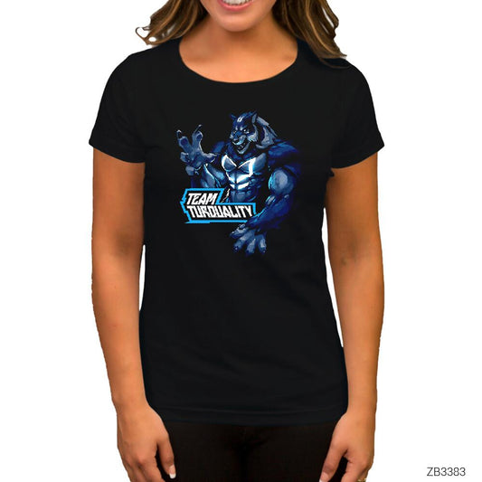 Turquality Wolf Siyah Kadın Tişört