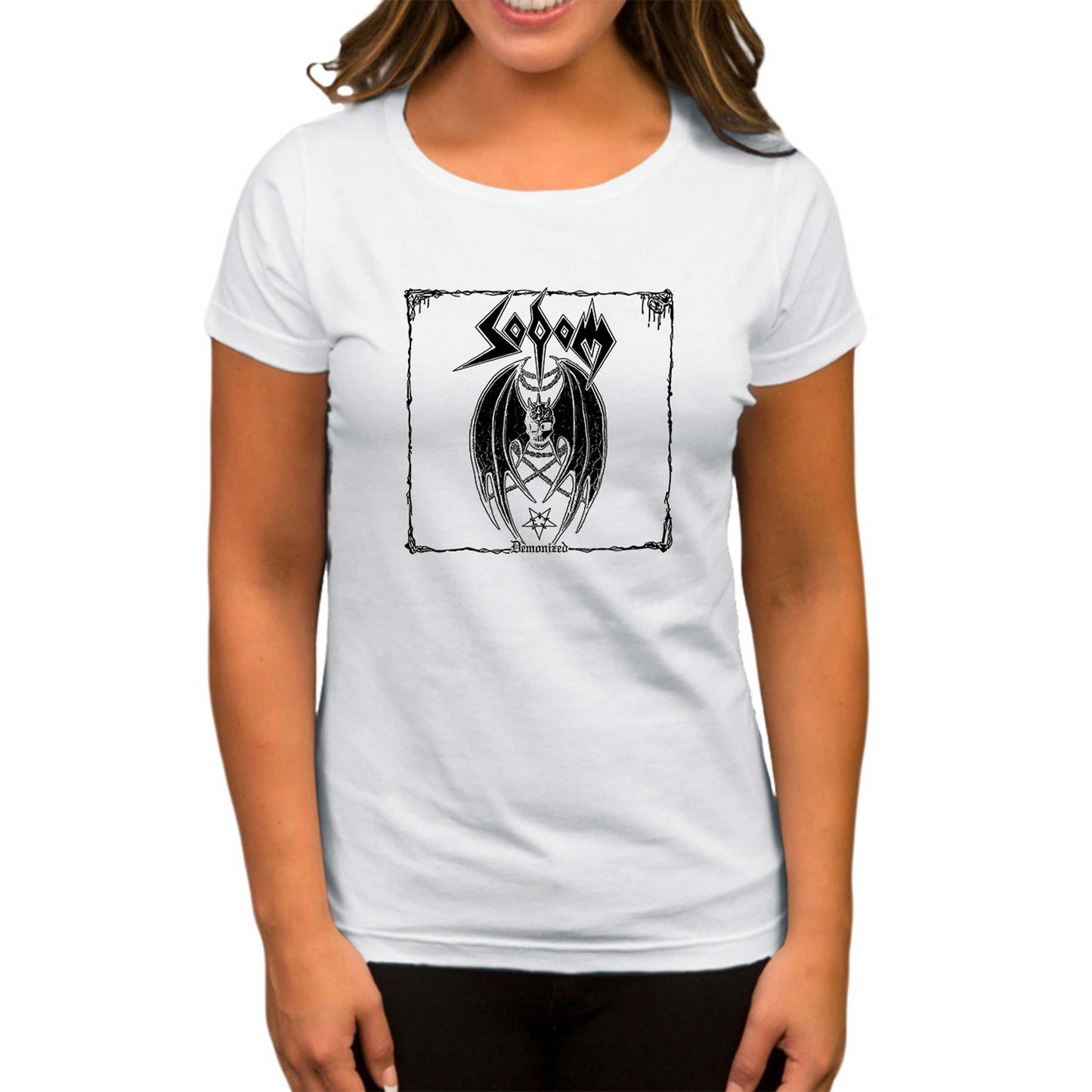 Sodom Demonized Beyaz Kadın Tişört