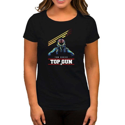 Top Gun Tom Cruise Siyah Kadın Tişört