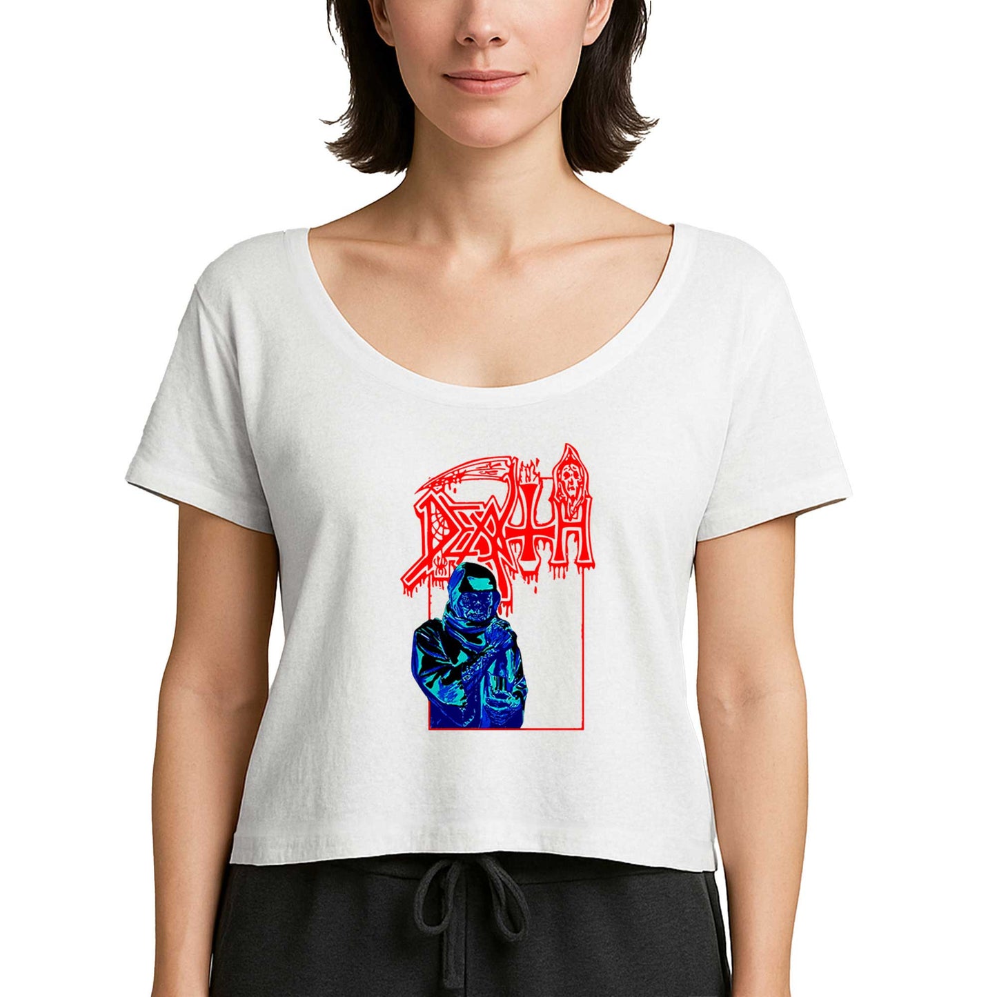 Death Lepros Beyaz Kadın Tişört