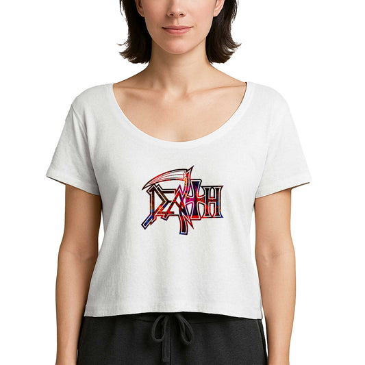 Death Rainbow Beyaz Kadın Tişört