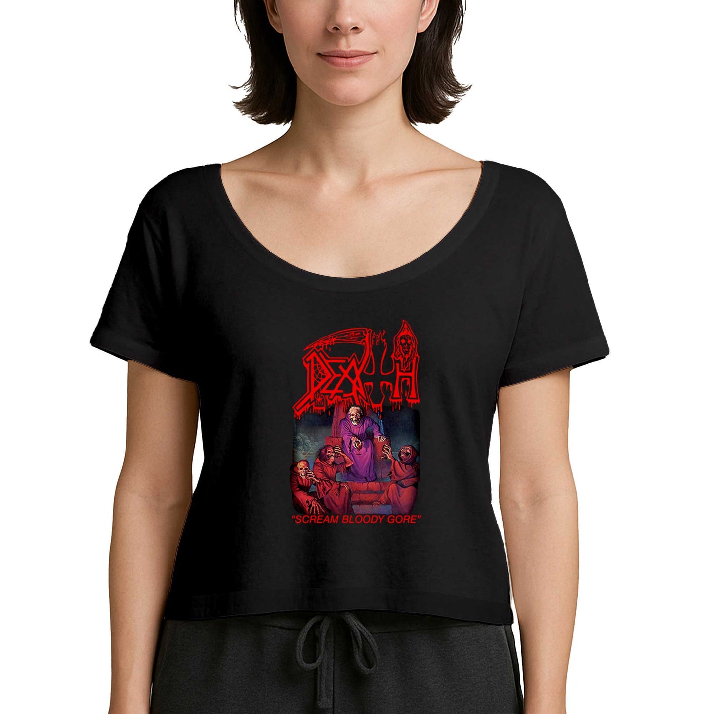 Death Scream Bloody Gore Siyah Kadın Tişört